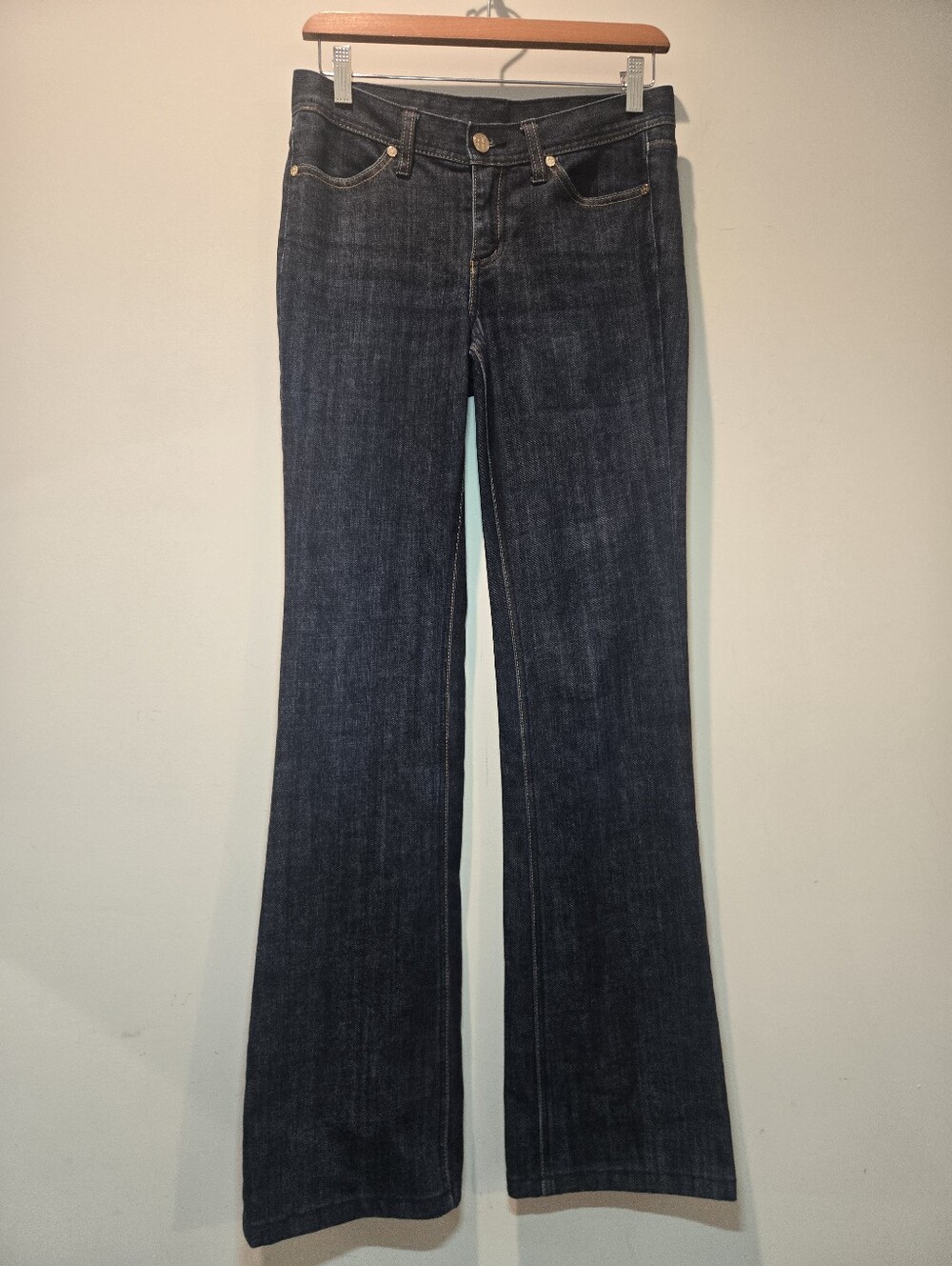 Tory Burch Classic Tory Jeans 26 Mid Rise Boot Cut Dark Wash